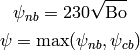 \psi_{nb} = 230 \sqrt{\mathrm{Bo}}

\psi = \max(\psi_{nb},\psi_{cb})