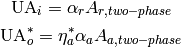 \mathrm{UA}_i=\alpha_rA_{r,two-phase}

\mathrm{UA}_o^*=\eta_{a}^*\alpha_{a}A_{a,two-phase}