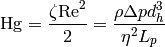 \mathrm{Hg}=\frac{\zeta\mathrm{Re}^2}{2}=\frac{\rho\Delta pd_h^3}{\eta^2L_p}