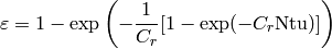 \varepsilon = 1-\exp\left(-\frac{1}{C_r}[1-\exp(-C_r\mathrm{Ntu})]\right)