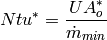 Ntu^* = \frac{UA^*_o}{\dot{m}_{min}}